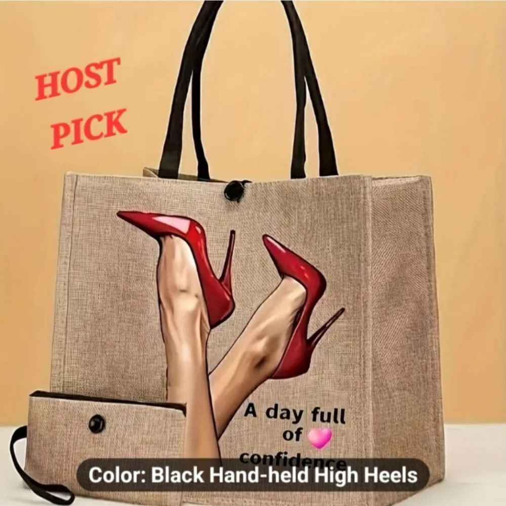 2 Piece burlap tote bag set